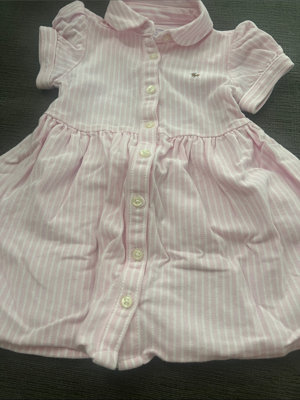 Polo by Ralph Lauren Pink and White Striped Baby Polo